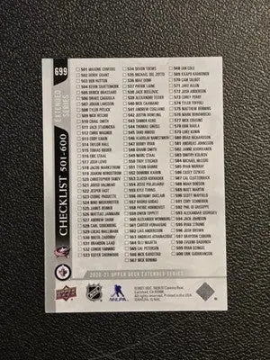 2020-21 Upper Deck #699 Patrik Laine / Pierre-Luc Dubois CL - Hockey Card Single
