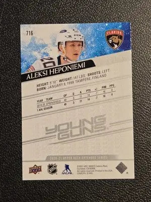 2020-21 Upper Deck #716 Aleksi Heponiemi - Hockey Card Single