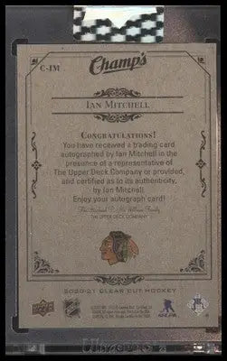 2020-21 Upper Deck Clear Cut #C-IM Ian Mitchell Champs - Hockey Card Single