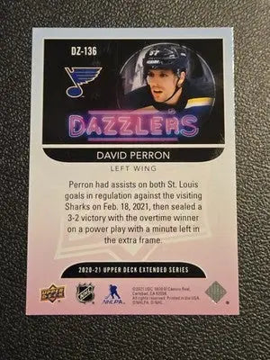 2020-21 Upper Deck #DZ-136 David Perron Dazzlers Orange - Hockey Card Single