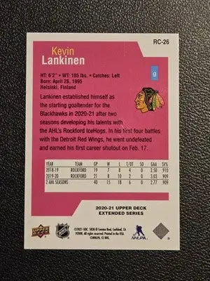 2020-21 Upper Deck #RC-26 Kevin Lankinen Rookie Class SE - Hockey Card Single