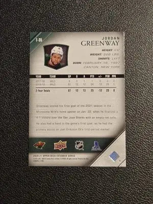 2020-21 Upper Deck #T-35 Jordan Greenway 2005-06 Upper Deck Tribute - Hockey Card Single