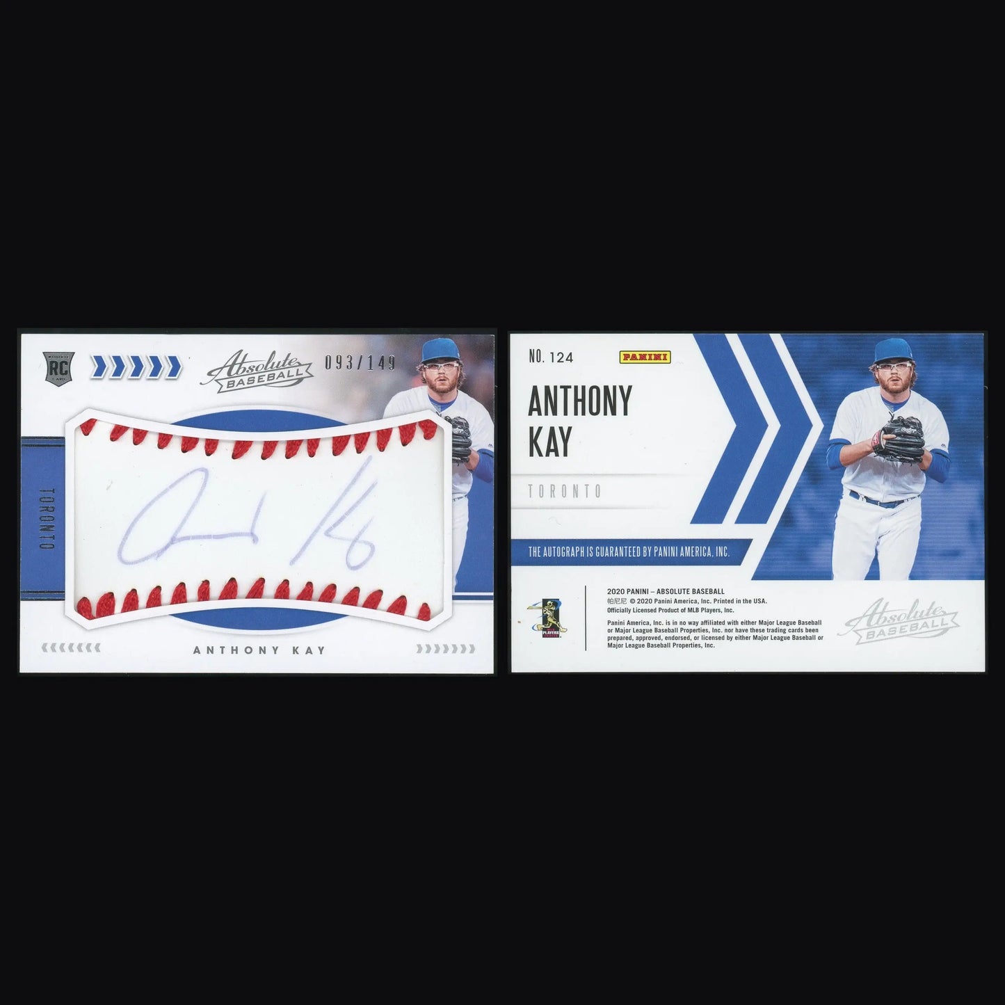 2020 Absolute #124 Anthony Kay Material Signatures Auto Relic /149 RC