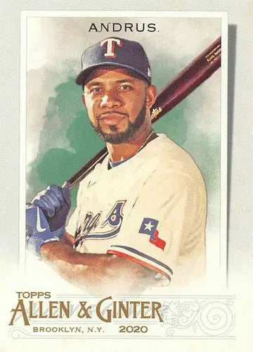 Elvis Andrus baseball card with original gloss from 2020 Allen and Ginter NM-MT