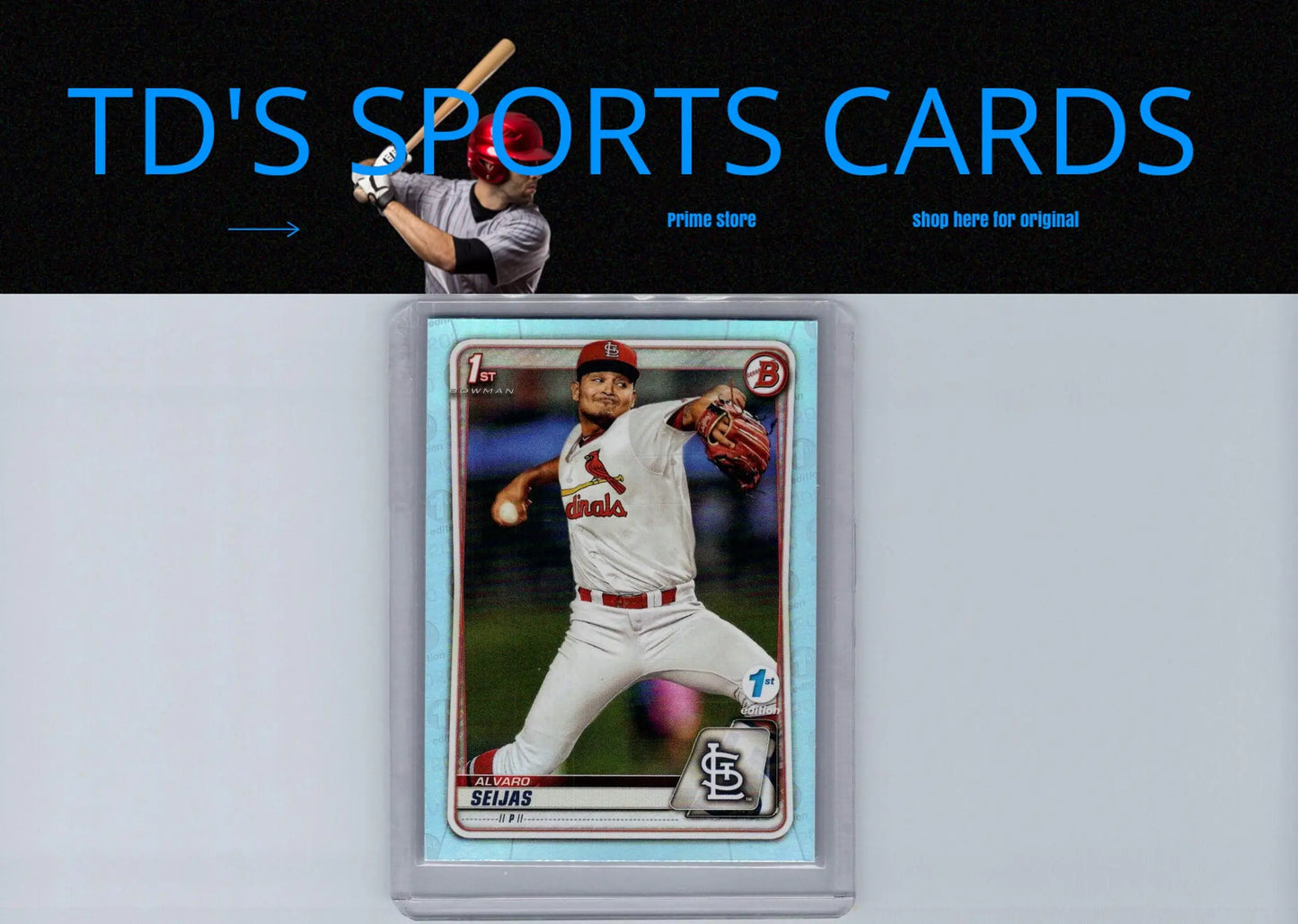 Baseball trading card of Alvaro Seijas from Bowman 1st Edition Sky Blue series