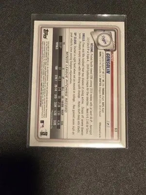 2020 Bowman #63 Tony Gonsolin - Baseball Card Single