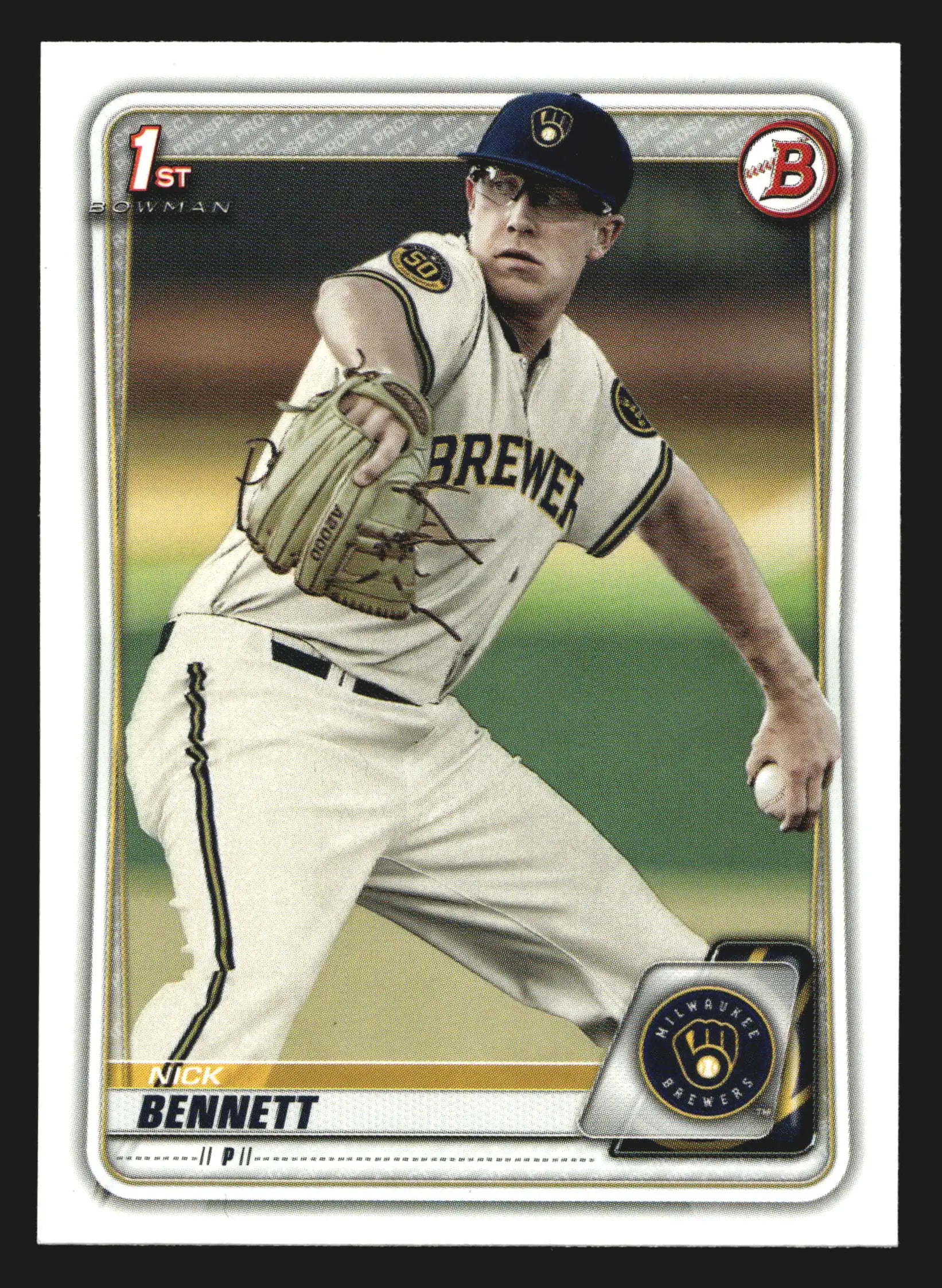 2020 Bowman #BP-140 Nick Bennett 1st Bowman Milwaukee Brewers Prospect - Baseball Card Single