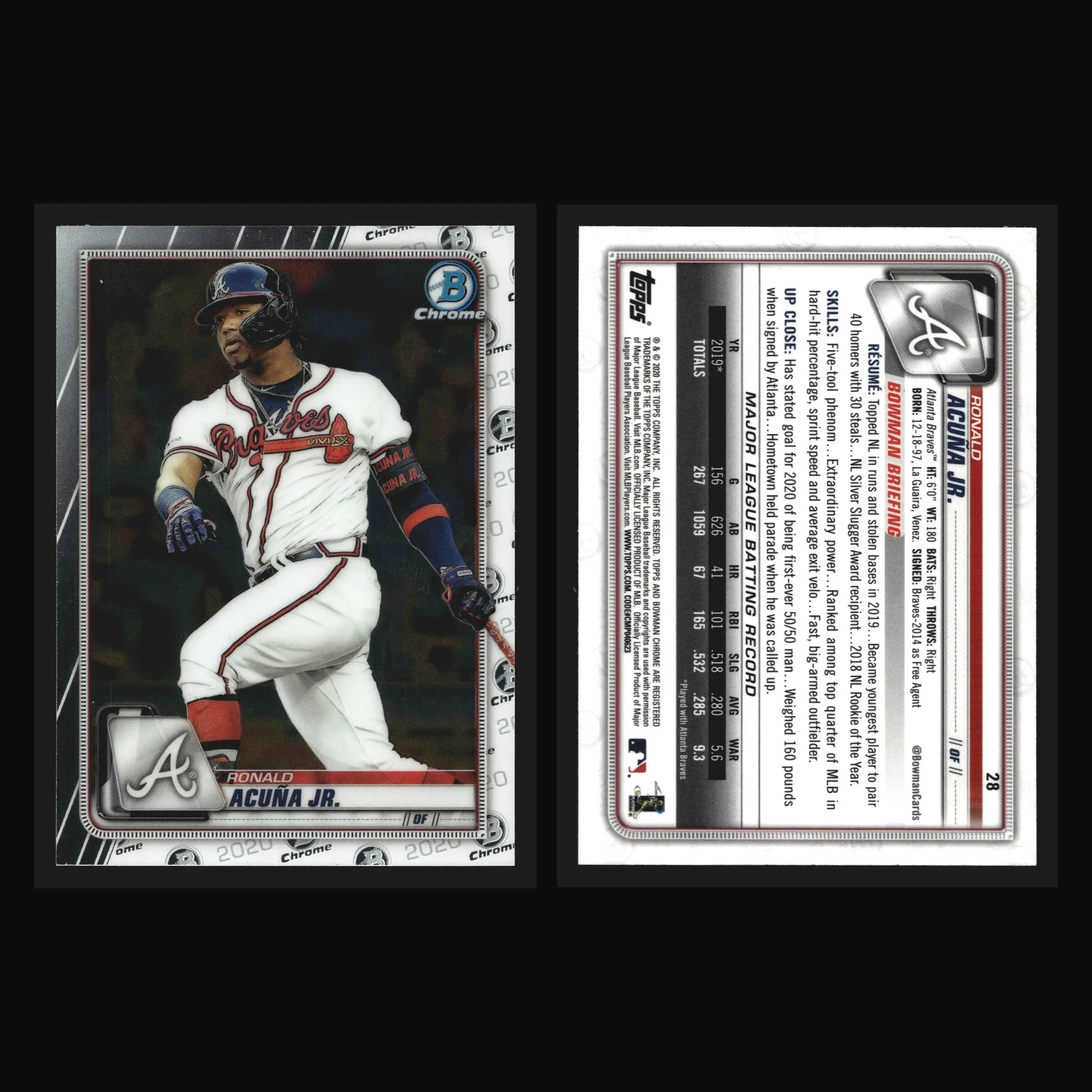 2020 Bowman Chrome #28 Ronald Acuna Jr. Atlanta Braves