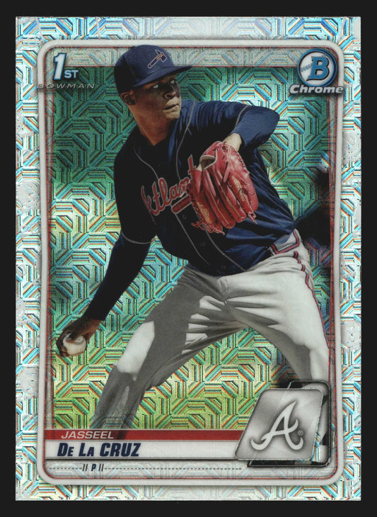 2020 Bowman Chrome Jasseel De La Cruz #BCP-115 Mega Box Mojo Refractor Braves - Baseball Card Single