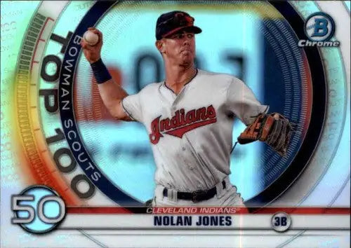 Original gloss Bowman Chrome Scouts Nolan Jones baseball card from 2020 Bowman Chrome