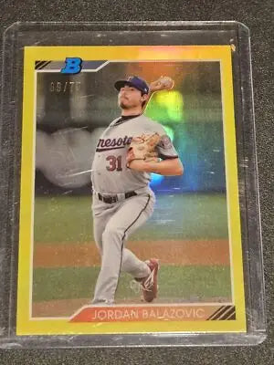 2020 Bowman Heritage #92CP-BLZ Jordan Balazovic Chrome Prospects Yellow #/75 - Baseball Card Single