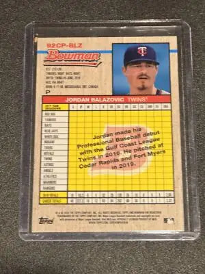 2020 Bowman Heritage #92CP-BLZ Jordan Balazovic Chrome Prospects Yellow #/75 - Baseball Card Single