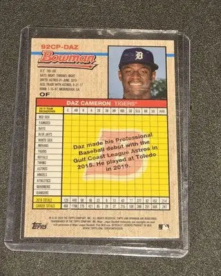 2020 Bowman Heritage #92CP-DAZ Daz Cameron Chrome Prospects Blue #/99 - Baseball Card Single