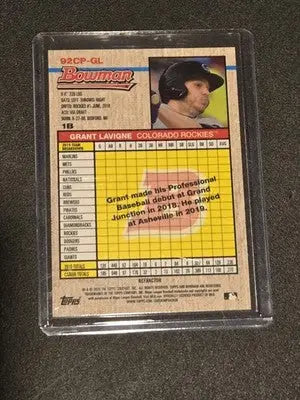 2020 Bowman Heritage #92CP-GL Grant Lavigne Chrome Prospects Refractor #/199 - Baseball Card Single