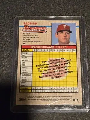 2020 Bowman Heritage #92CP-SH Spencer Howard Chrome Prospects Yellow #/75 - Baseball Card Single