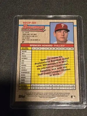 2020 Bowman Heritage #92CP-SH Spencer Howard Chrome Prospects Yellow #/75 - Baseball Card Single