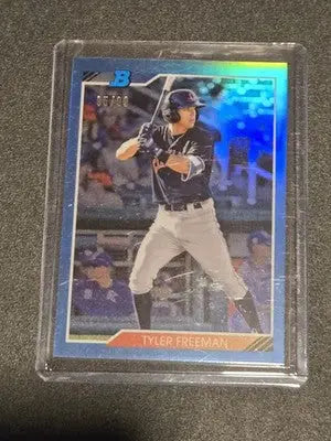 2020 Bowman Heritage #92CP-TF Tyler Freeman Chrome Prospects Blue #/99 - Baseball Card Single