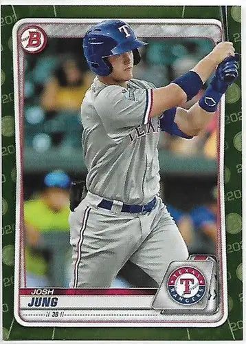 Josh Jung Bowman Prospects Camo baseball card from 2020 Bowman Prospects series