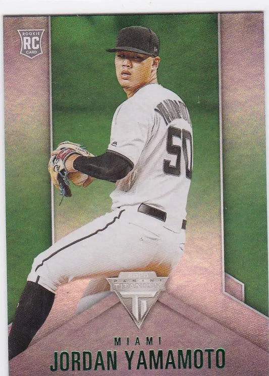 2020 Chronicles Titanium #18 Green Jordan Yamamoto Rookie RC Miami Marlins - Baseball Card Single