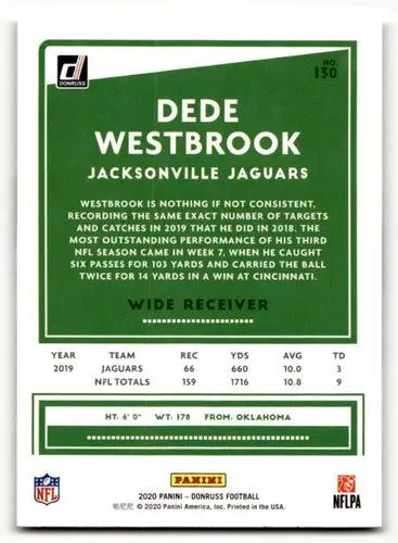 2020 Donruss #130 Dede Westbrook Jacksonville Jaguars Football Cards ID:55771 - Football Card Single