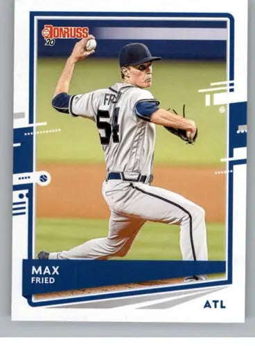 2020 Donruss Max Fried baseball card featuring original gloss and Braves design