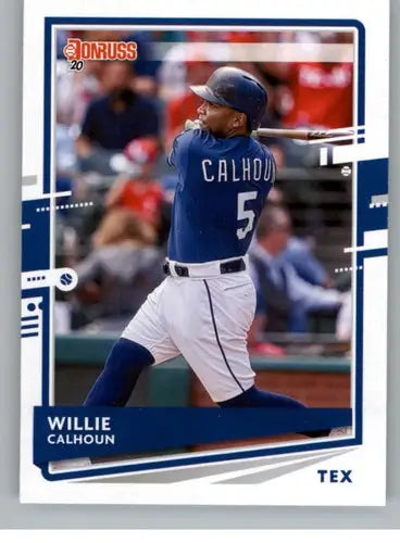 Willie Calhoun baseball card 2020 Donruss with original gloss Rangers NM-MT