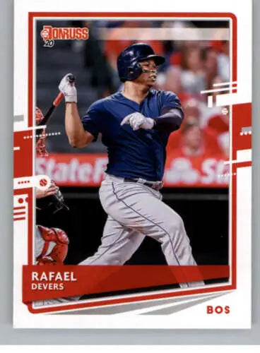 Original gloss Rafael Devers NM-MT baseball card from 2020 Donruss #164 Red Sox