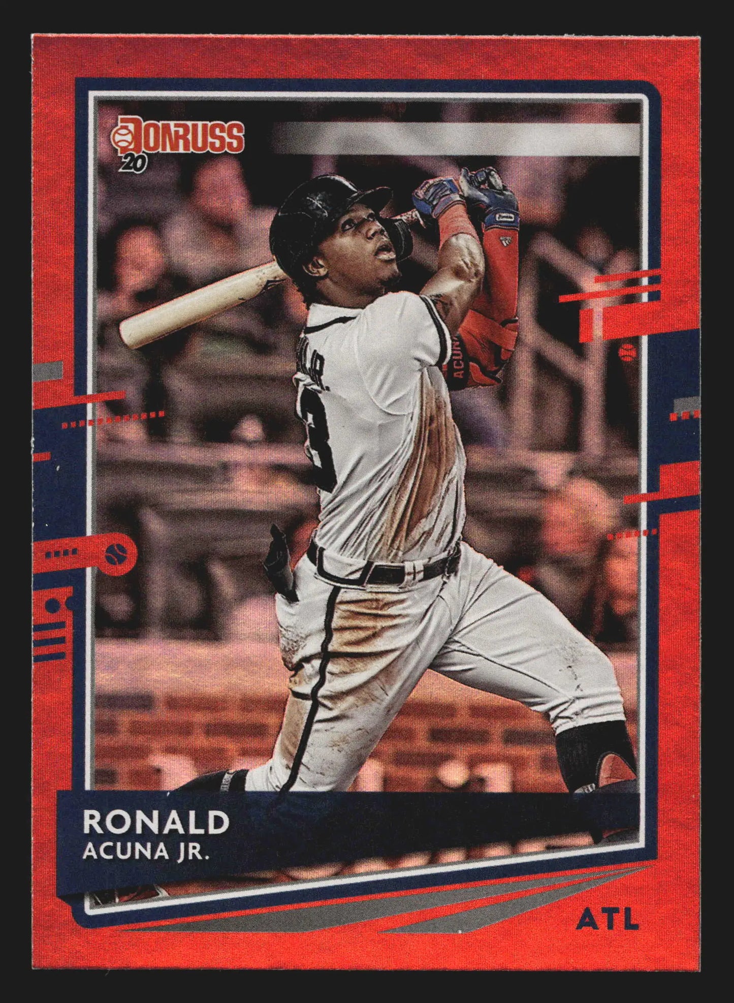 2020 Donruss #170 Ronald Acuna Jr. Holo Red Parallel Atlanta - Baseball Card Single