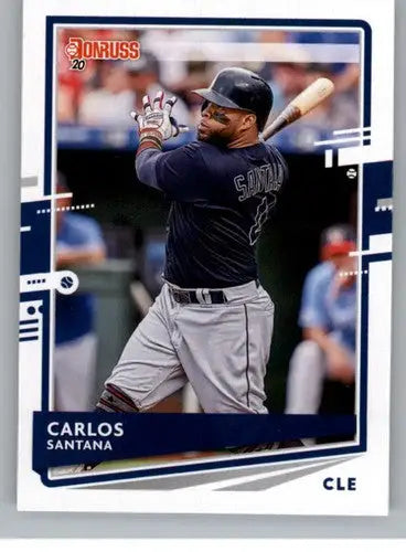 Original gloss Carlos Santana baseball card 2020 Donruss NM-MT Indians
