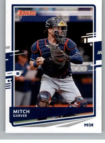 Baseball card of Mitch Garver from 2020 Donruss #198 with original gloss NM-MT