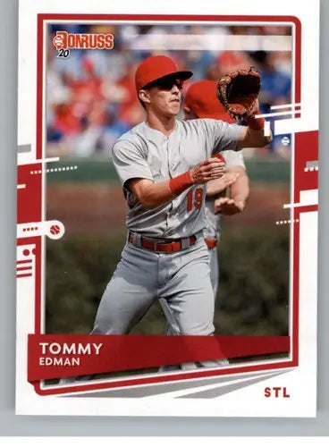 Original gloss Tommy Edman baseball card 2020 Donruss NM-MT featuring Tommy Edman