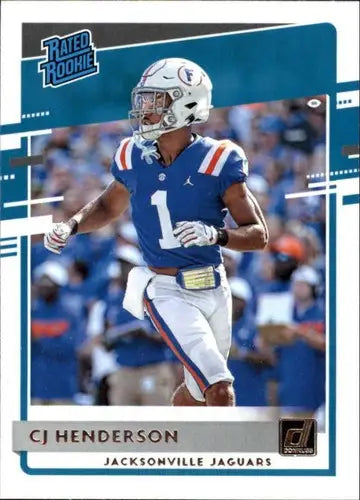 2020 Donruss CJ Henderson football card with original gloss from Simply Sandoval, a card players typically sell