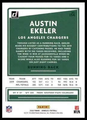 2020 Donruss Austin Ekeler 134 Los Angeles Chargers - Football Card Single