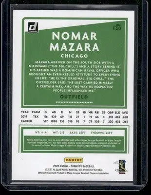 2020 Donruss Baseball Nomar Mazara #130 Baseball - Baseball Card Single
