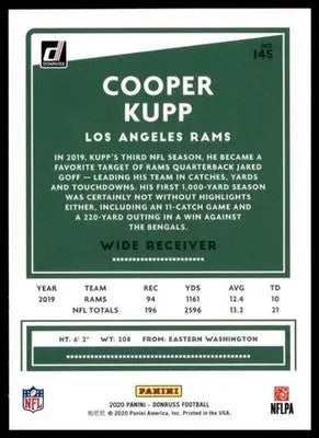 2020 Donruss Cooper Kupp 145 Los Angeles Rams - Football Card Single