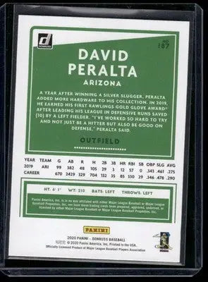 2020 Donruss David Peralta #187 Baseball - Baseball Card Single