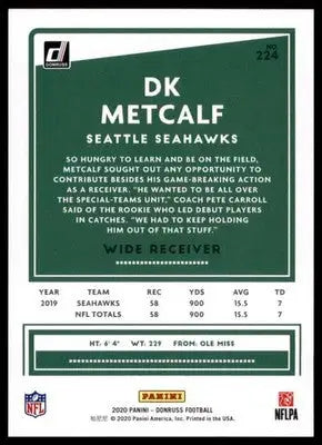 2020 Donruss DK Metcalf 224 Seattle Seahawks - Football Card Single