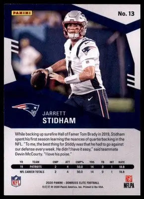 2020 Donruss Elite Jarrett Stidham 13 New England Patriots
