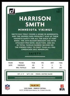 2020 Donruss Harrison Smith 161 Minnesota Vikings - Football Card Single