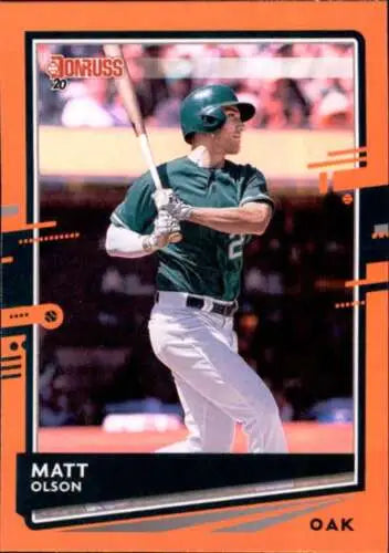 Matt Olson 2020 Donruss Holo Orange baseball card original gloss NM-MT Athletics