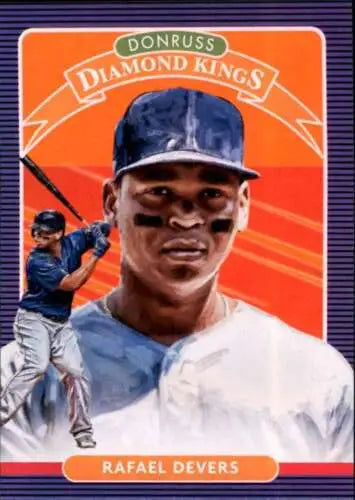 Original gloss Donruss Holo Orange Rafael Devers baseball card for Red Sox fans