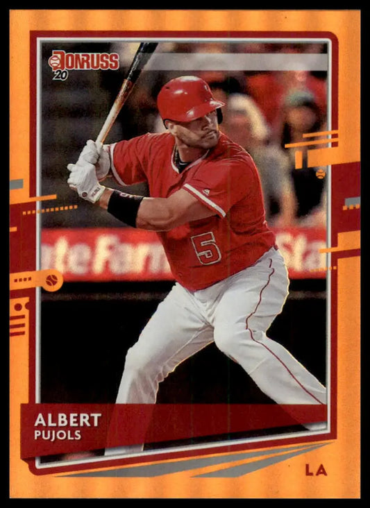 2020 Donruss - Holo Orange Albert Pujols 188 Los Angeles Angels NM - Baseball Card Single