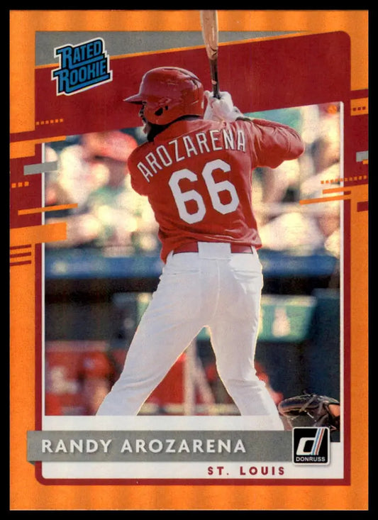 2020 Donruss - Holo Orange Randy Arozarena 51 St. Louis Cardinals NM - Baseball Card Single