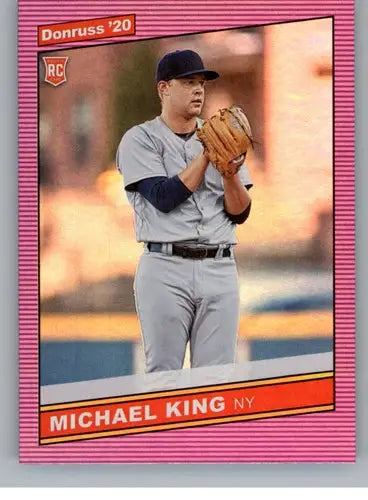 Michael King baseball card from 2020 Donruss Holo Purple set with holo purple finish