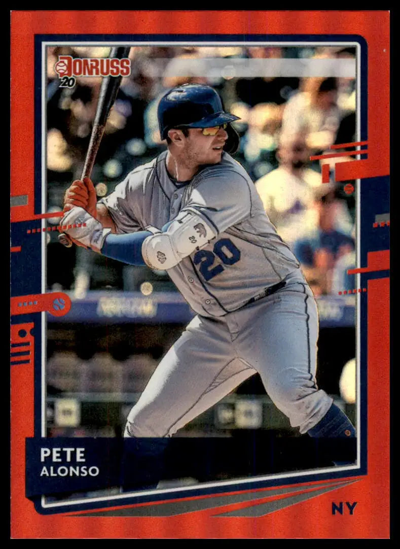 2020 Donruss - Holo Red Pete Alonso 204 New York Mets Baseball NM - Baseball Card Single