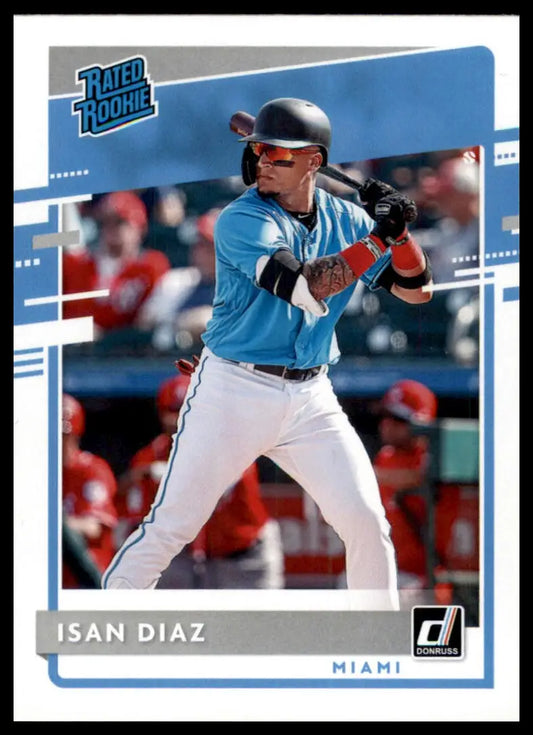 2020 Donruss Isan Diaz RC 48 Miami Marlins NM - Baseball Card Single