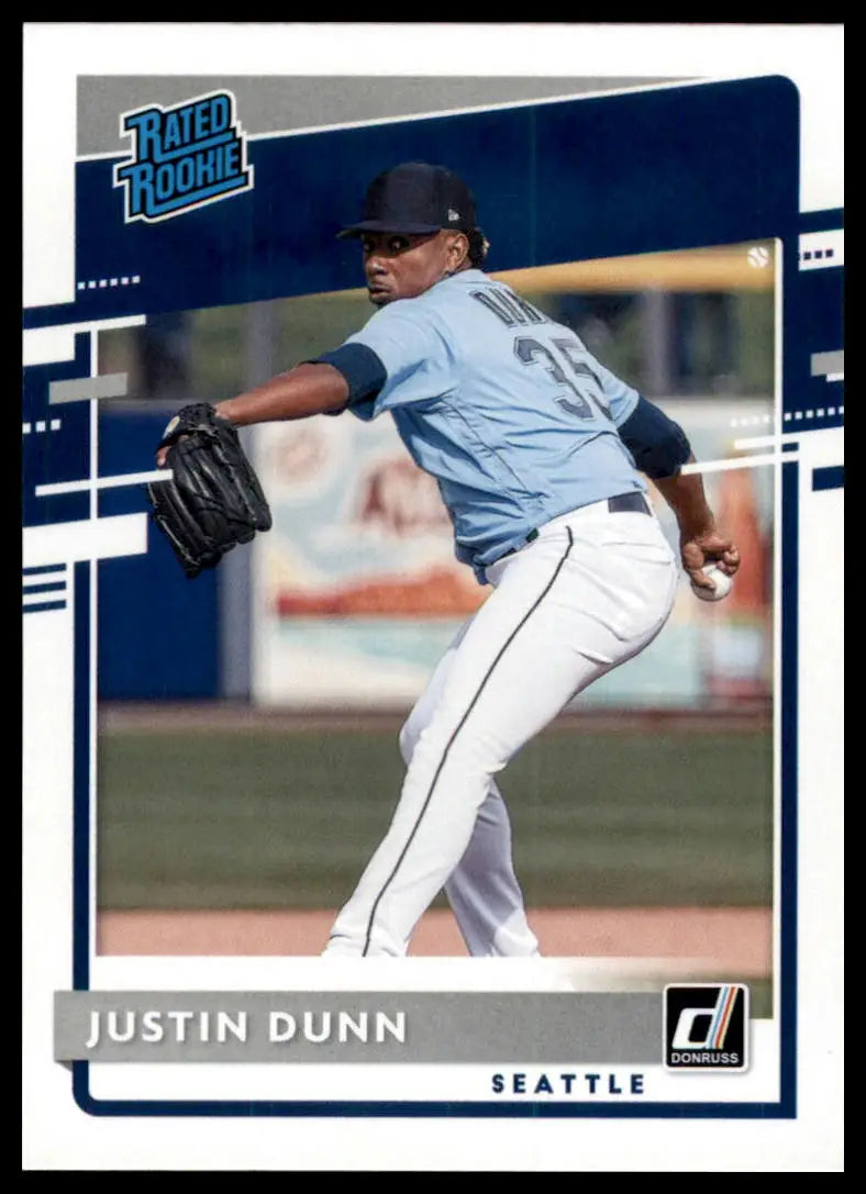 2020 Donruss Justin Dunn RC 41 Seattle Mariners NM - Baseball Card Single