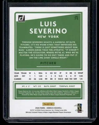 2020 Donruss Luis Severino #73 Baseball - Baseball Card Single