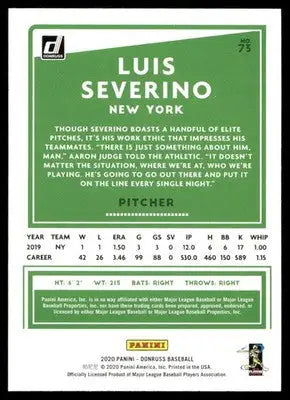 2020 Donruss Luis Severino #73 Baseball - Baseball Card Single