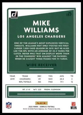 2020 Donruss Mike Williams 137 Los Angeles Chargers - Football Card Single